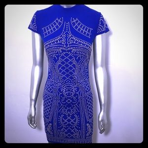 Cobalt Blue Studded Fitted Dress